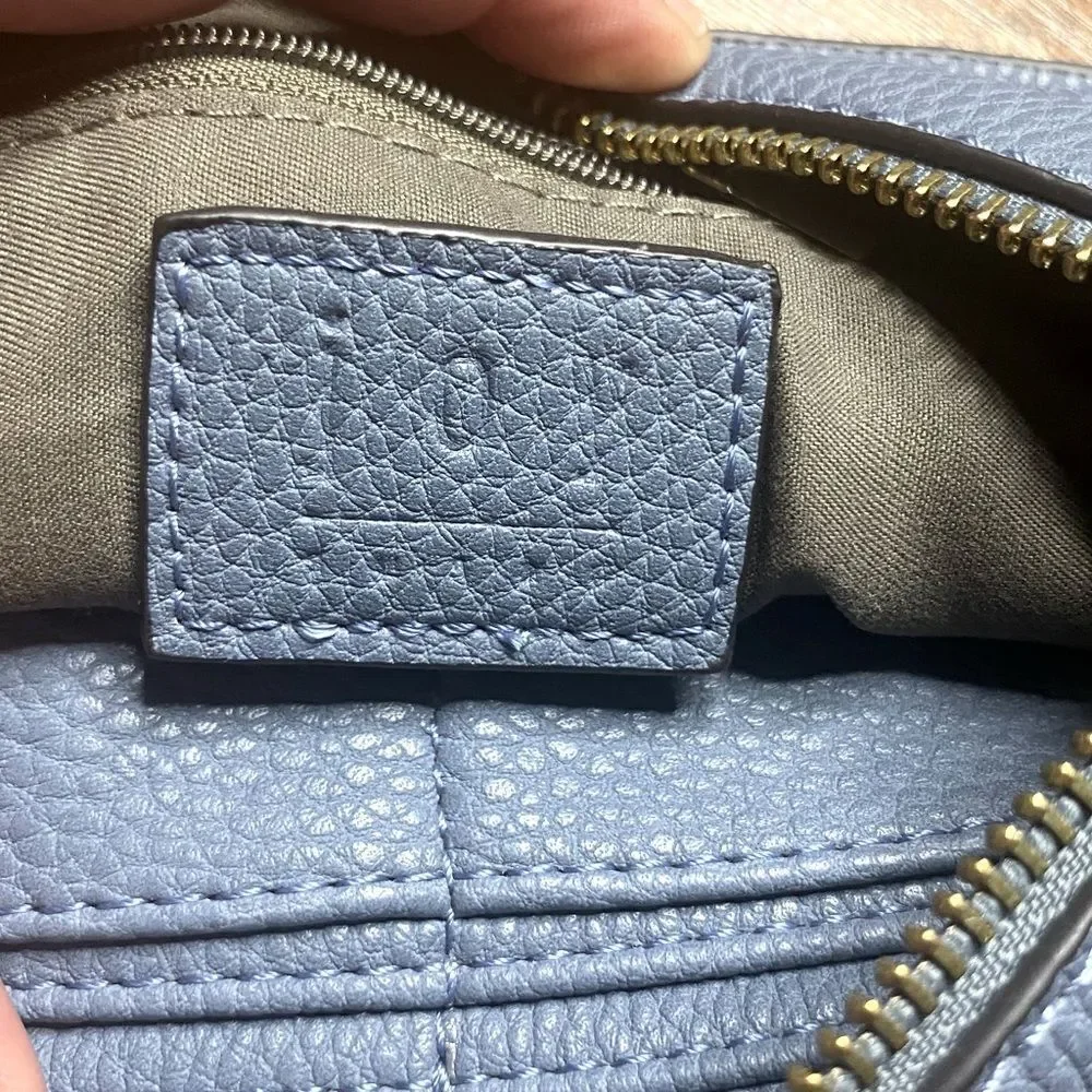 JOY SUSAN Dusty Baja Blue Vegan Leather Wallet Wristlet Crossbody Bag Purse